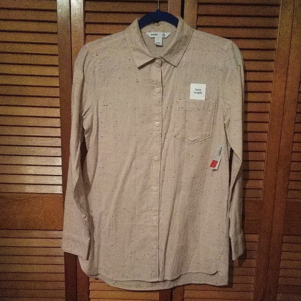 Old Navy Men's/ Women's/ Unisex  Beige Button-Up Shirt